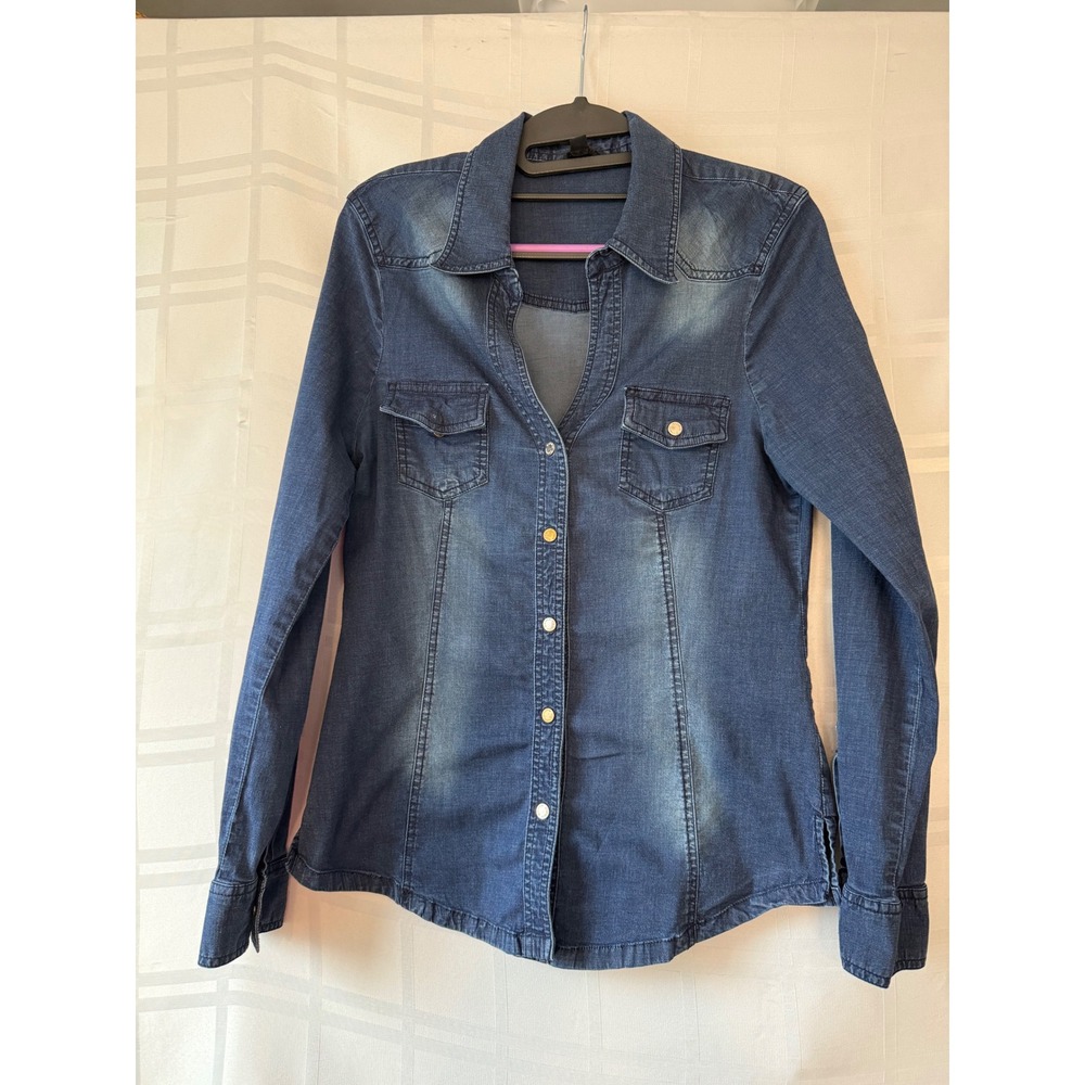 Vintage Y2K G by GUESS Denim Shirt Jacket Blue Size Large L Hollywood Tag